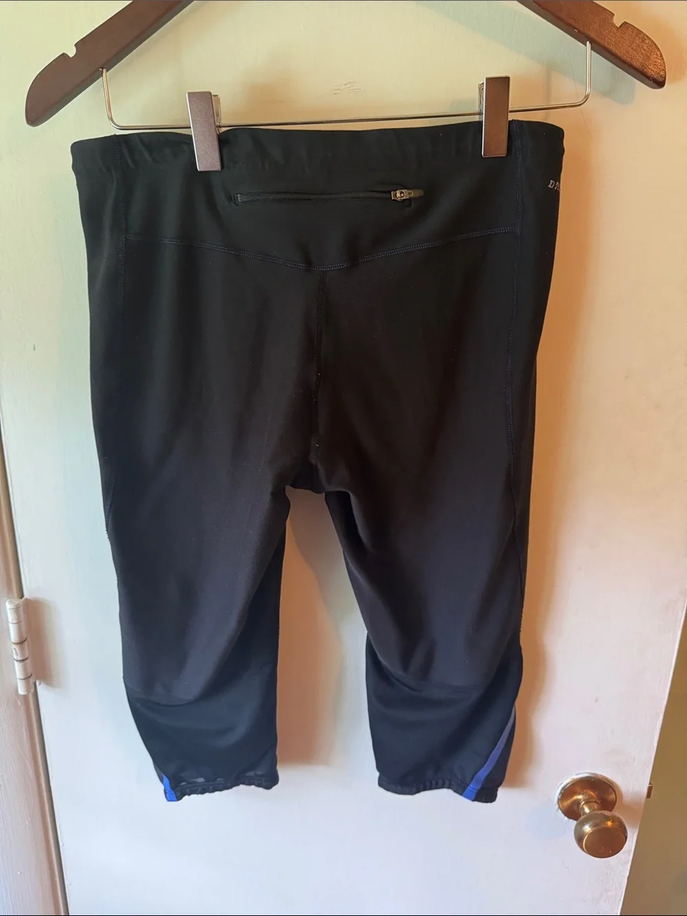 Nike Black Track Capris with Blue Accents